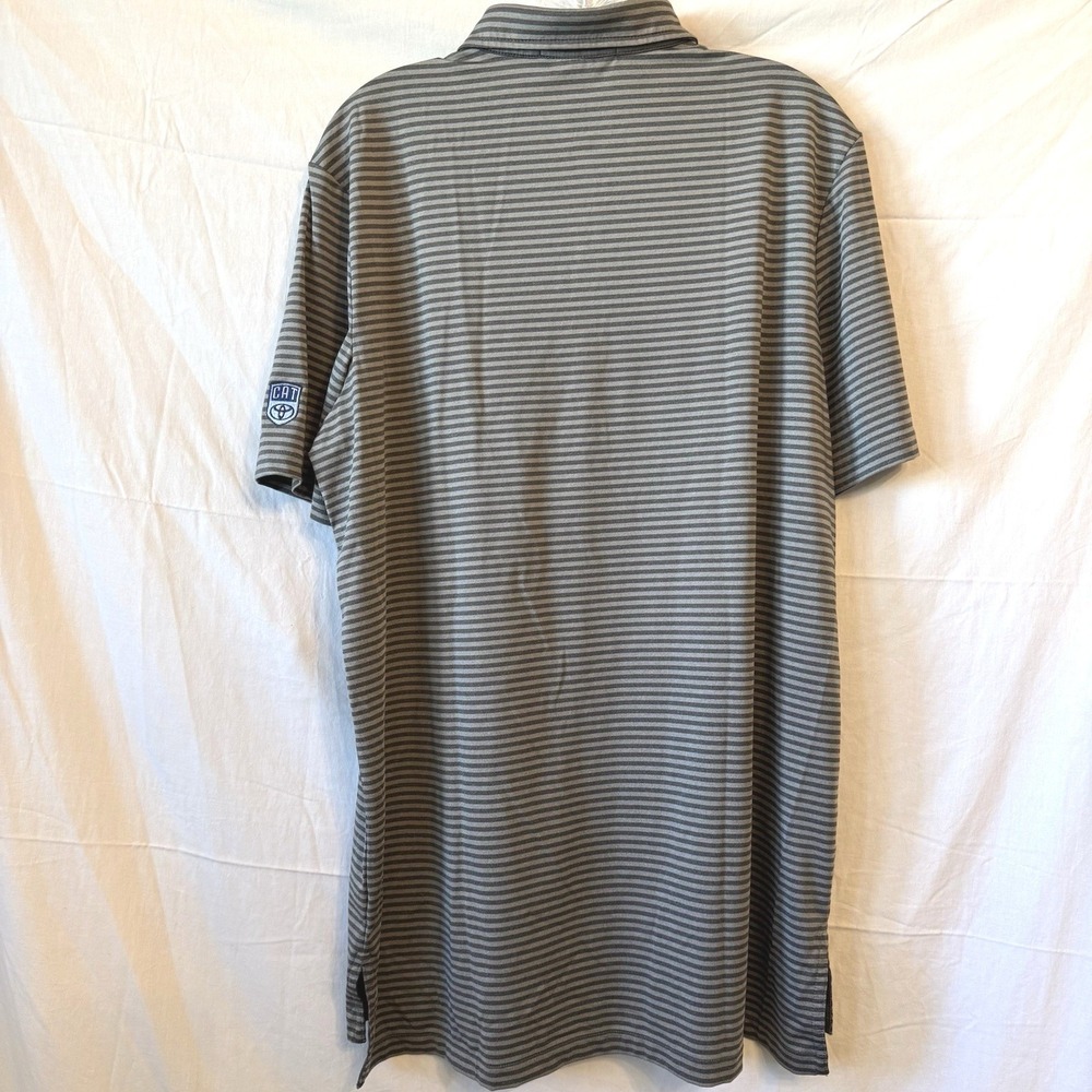 RLX Ralph Lauren Polo Shirt Large Grey Striped Performance Golf Short Sleeve‎ - Picture 3 of 9